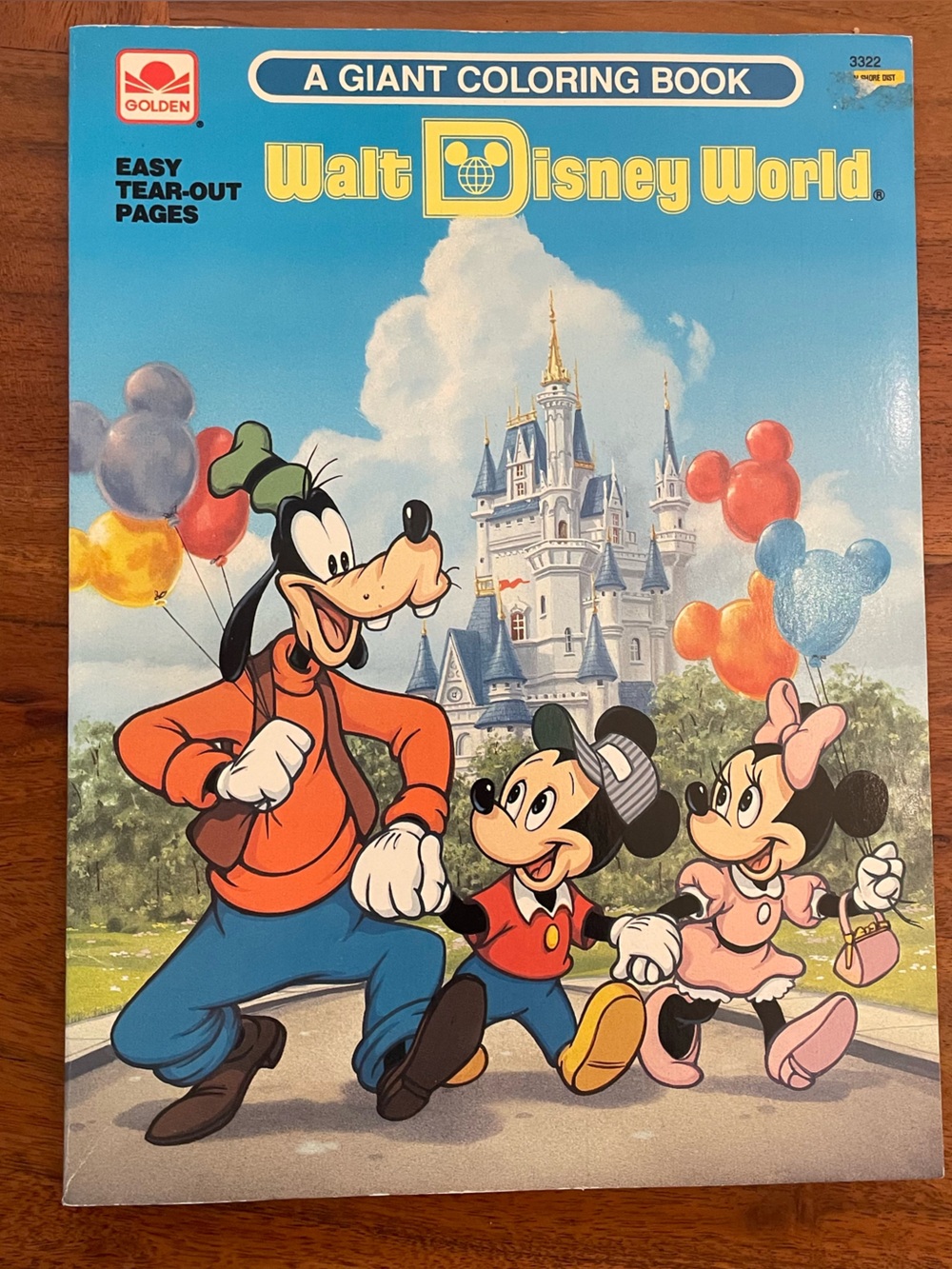 Vintage 1991 Walt Disney World "A Giant Coloring Book" Golden Uncolored READ